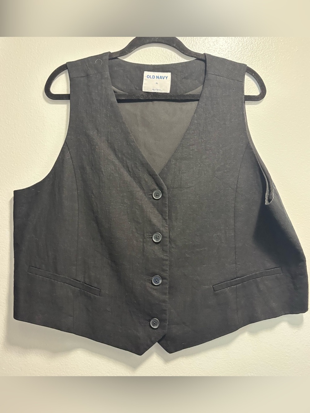 🖤Black Linen Vest
